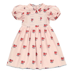 Bebe Organic - April Fleurs Puantiyeli Kol Elbise | Soluk Pembe