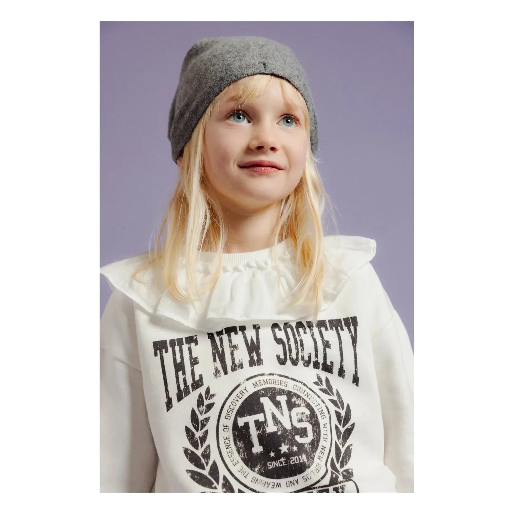 the new society - Beyaz Row Peter Pan Yaka Sweatshirt