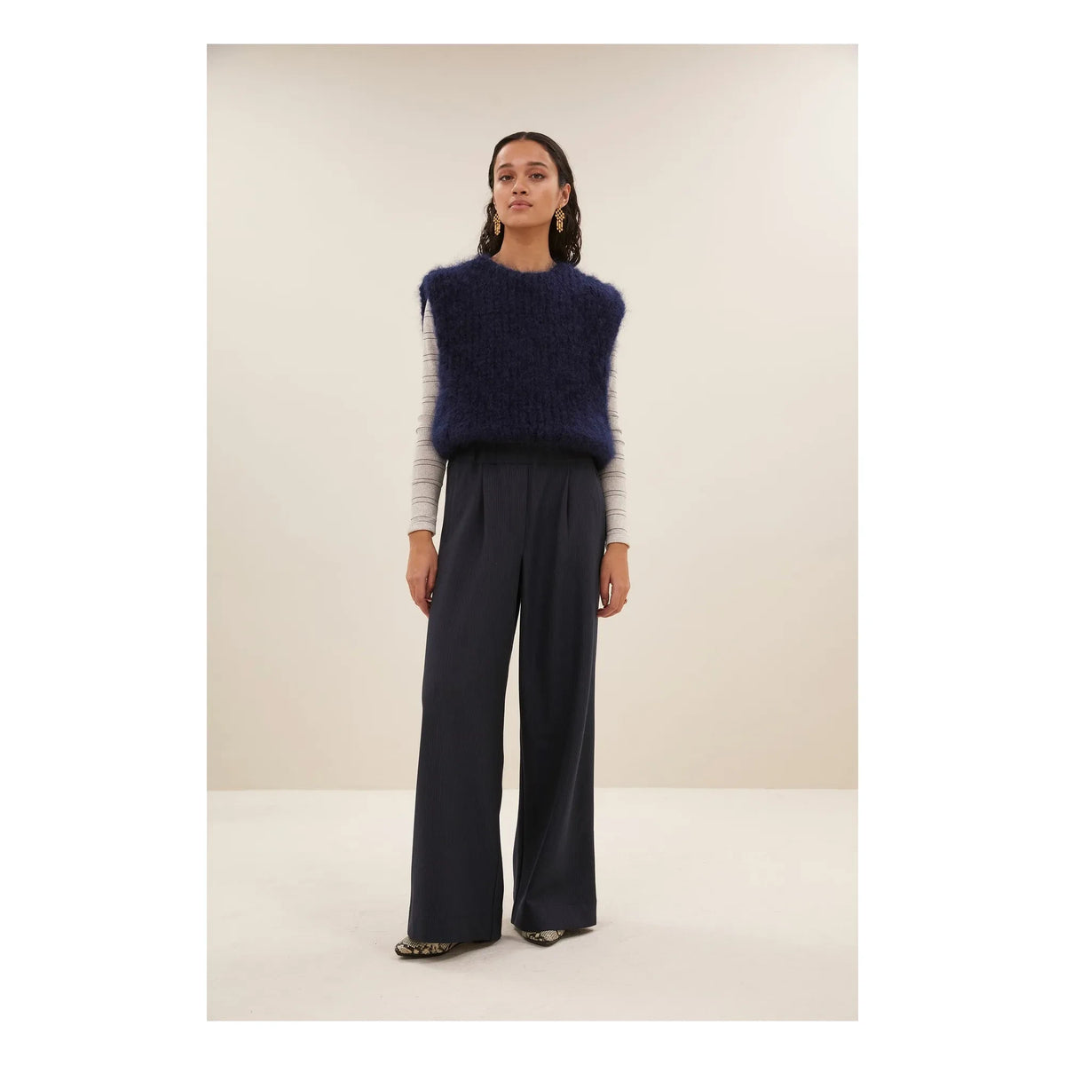 By Bar - James Spencer Jersey de mohair sin mangas | Azul noche