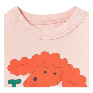 Tinycottons - Sweat Dog Tiny 26 Organik Pamuklu Bebek | Soluk Pembe