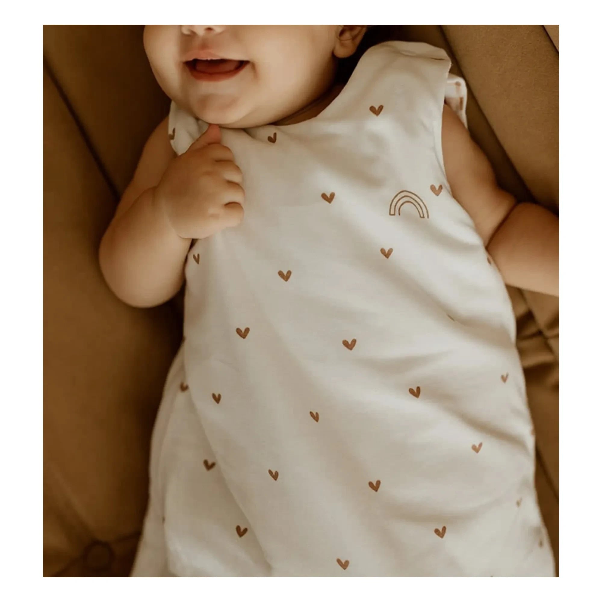 Les Petites Billes - Vichy Ganzjahres-Wende-Schlafsack | Terrakotta
