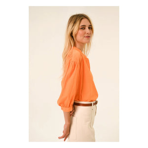 Sacrécoeur - Carla Aurora Poplin Bluse | Orange