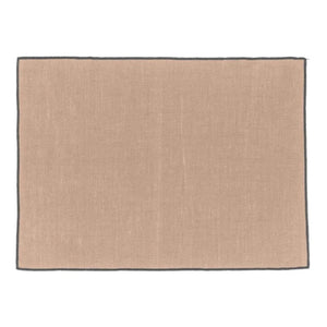 Haomy - Leinen-Platzset mit Borg-Beschichtung | Beige-rosa