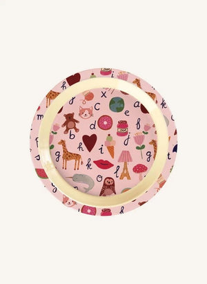 Arroz - Plato de Melamina ABC | Rosa Pálido