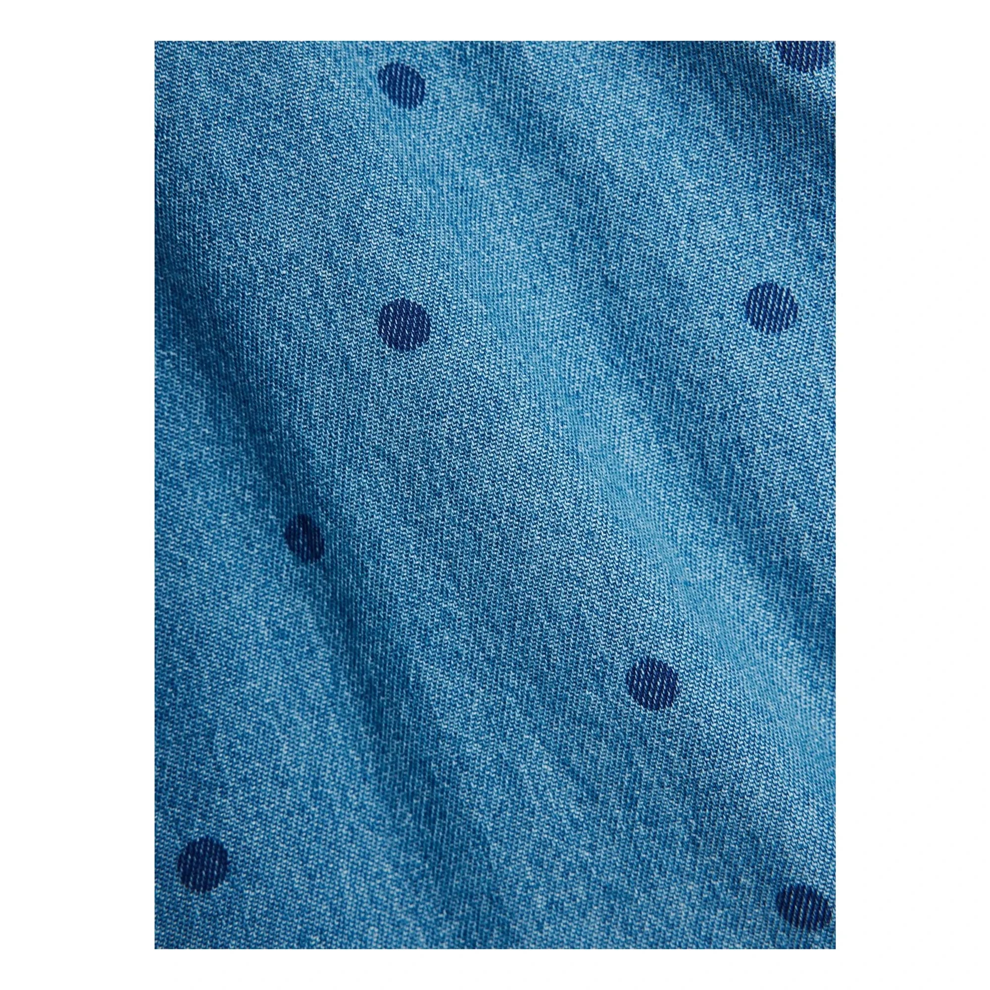 Mini Rodini - Organic Cotton Polka Dot Denim Shorts | Blue