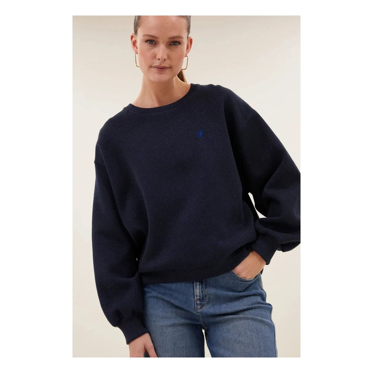 By Bar - Lili Sparkle pamuklu sweatshirt | Lacivert