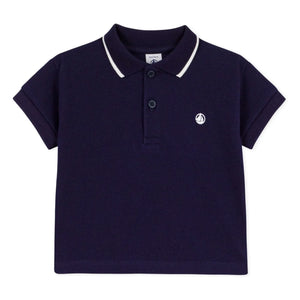 Petit Bateau - Polo de bebé de algodón orgánico | Azul noche