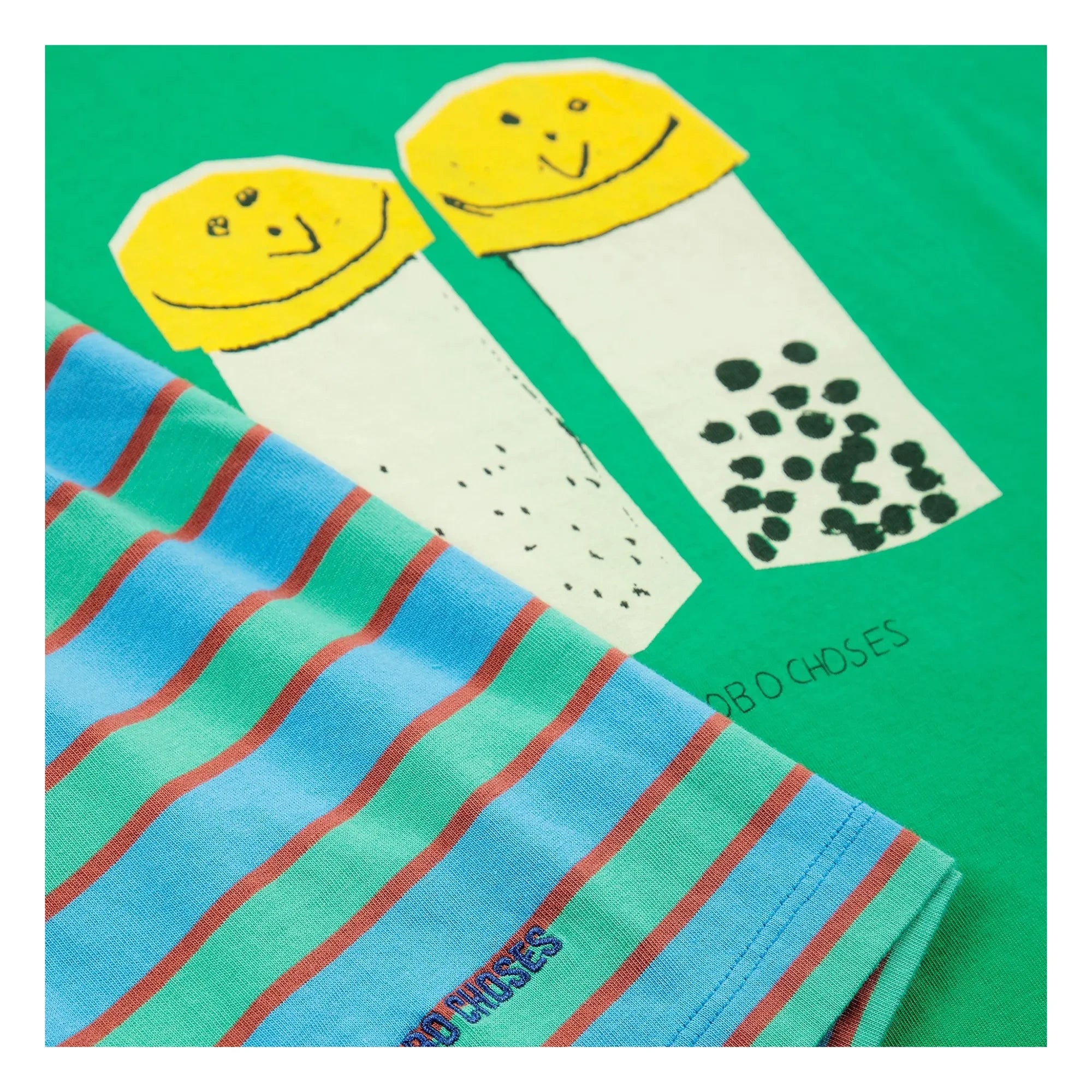 Bobo Choses - Salt and Pepper Organik Pamuk Tişört ve Şort Takımı | Yeşil
