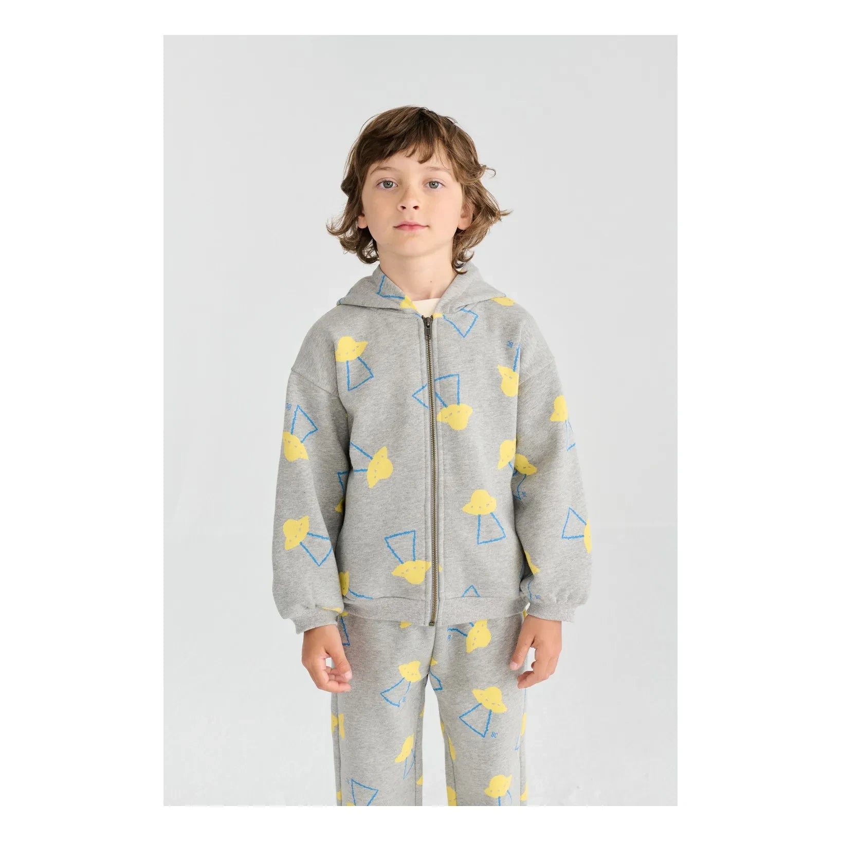 Bobo Choses - Organik Pamuklu Saucer Kapüşonlu Sweatshirt | Heather Gri