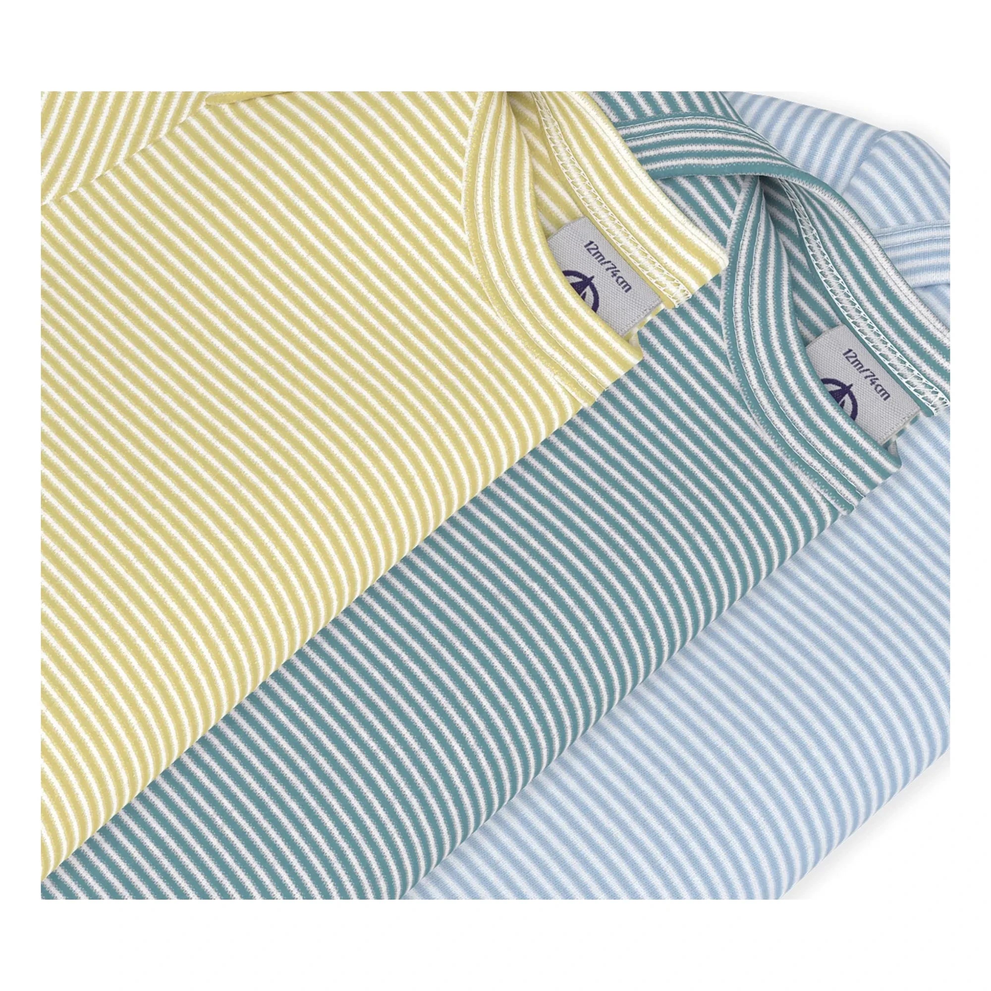 Petit Bateau - 3’lü Çizgili Body Seti | Sarı