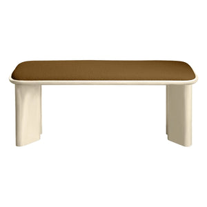 Gabrielle Paris – Lazarus Bank aus poliertem Holz | Creme