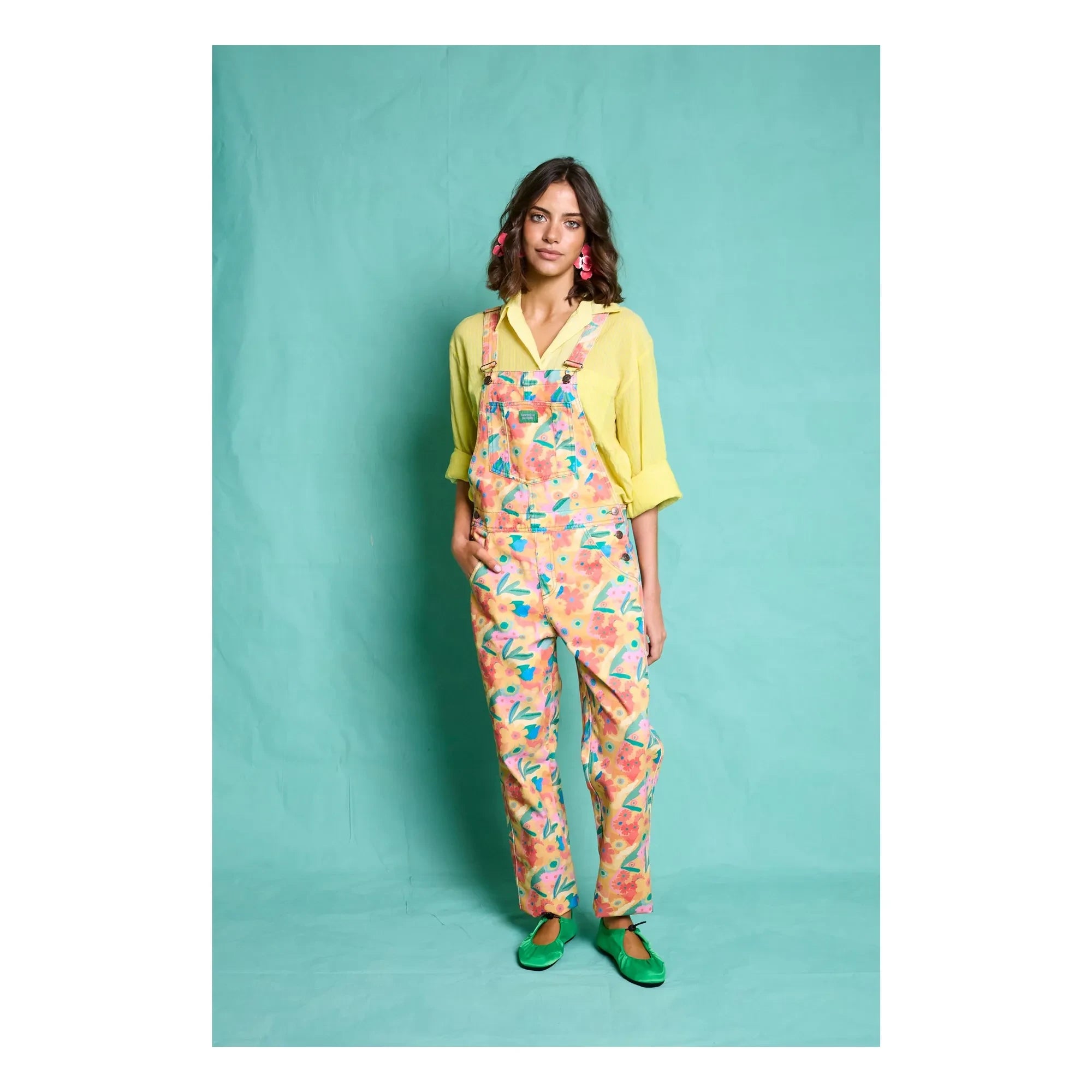 Favorite People - Latzhose mit Blumenmuster Toskana - Damenkollektion | Orange