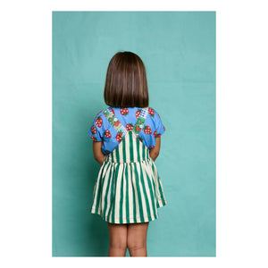 Favorite People - Gestreifter Erdbeer-Latzkleid | Grün