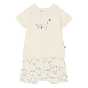 Bonpoint - Fanilo Set aus Bio-Baumwoll-T-Shirt und Shorts | Ecru