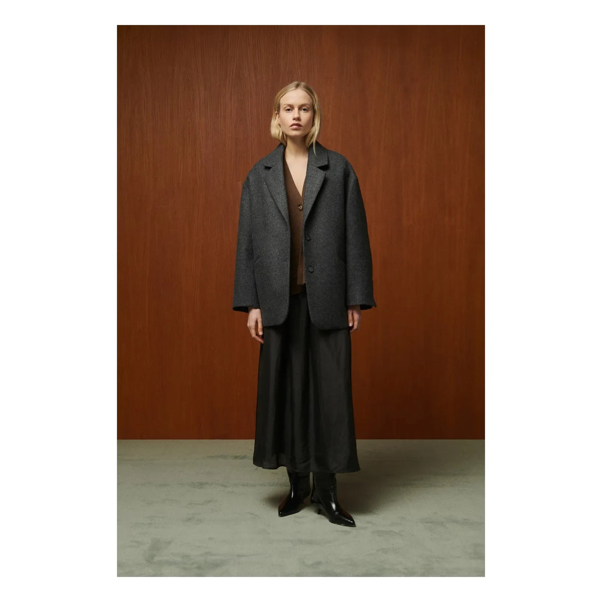 BELLEPIECE - Claude Silk skirt | Steel
