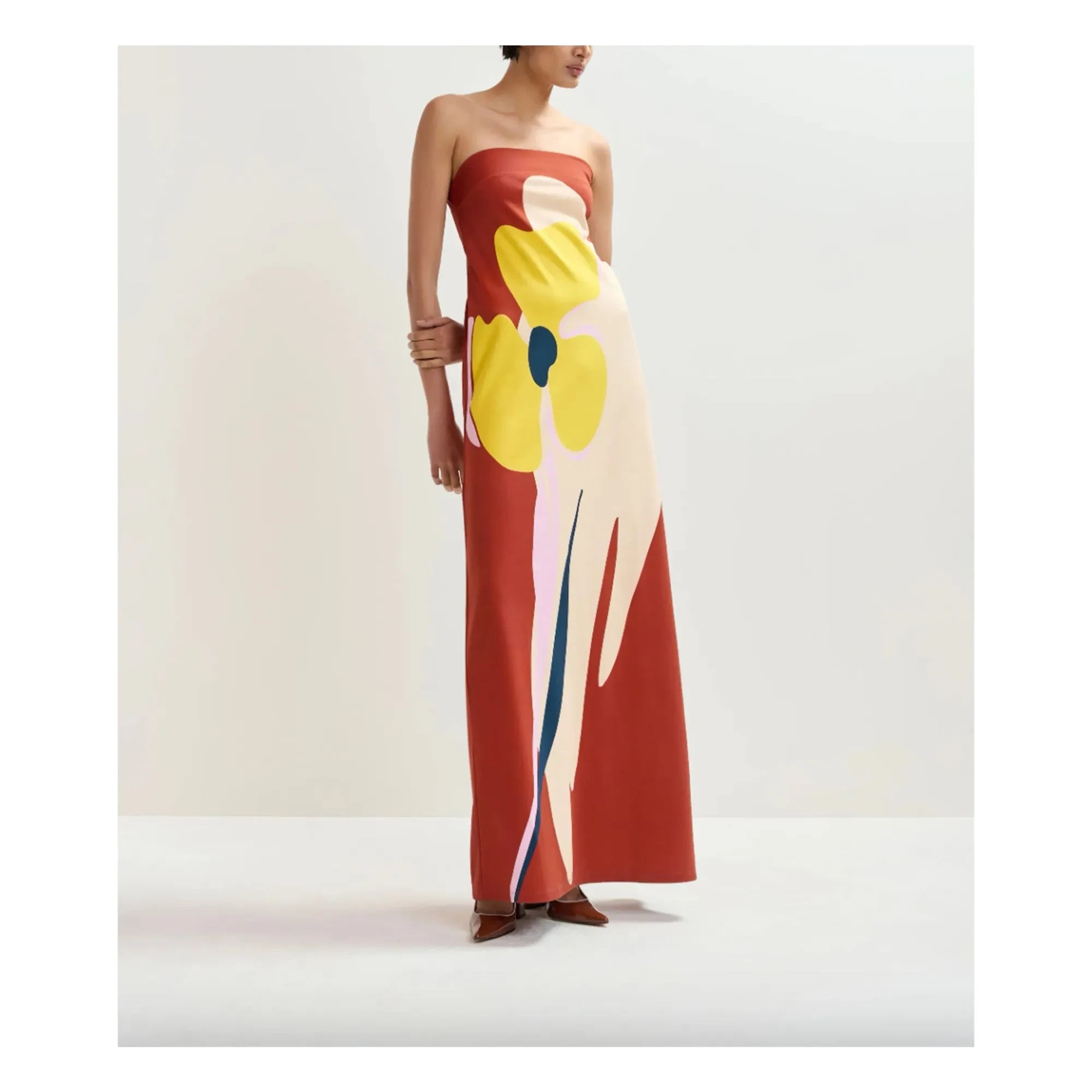 Essentiel Antwerp - Vestido Jannick de algodón | Rojo ladrillo