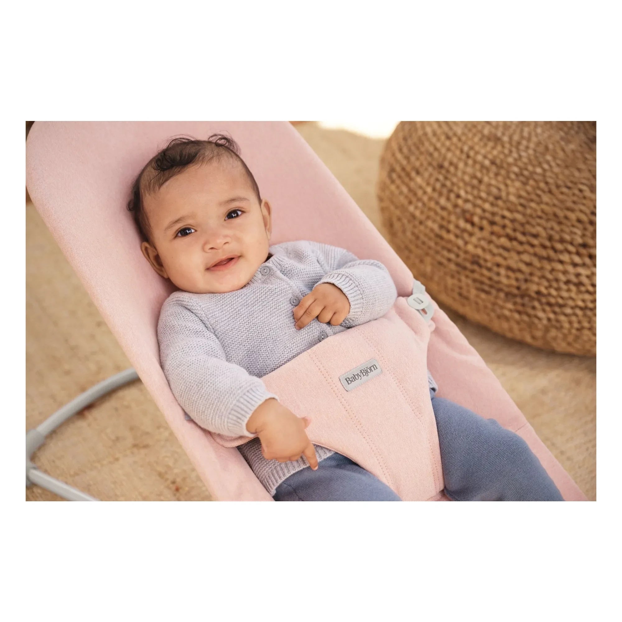BabyBjörn - Bliss Wippe aus gesprenkeltem Jersey-Gewebe | Rosa