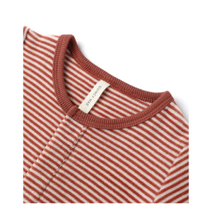 Quincy Mae - Striped Footed Romper | Rouge Brun