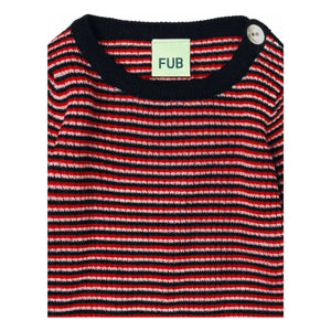 FUB - Pullover mit Knöpfen Feinstrick Merinowolle | Meliertes Beige