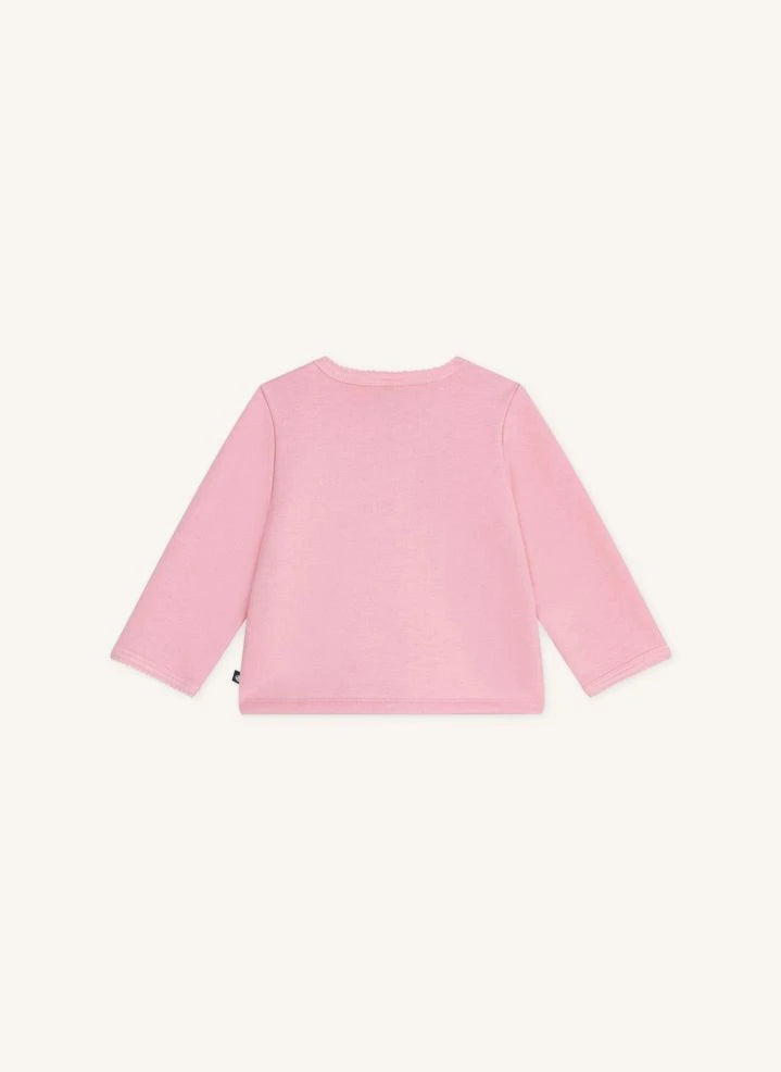 Petit Bateau - Organik Pamuk Kalp Hırka | Pembe