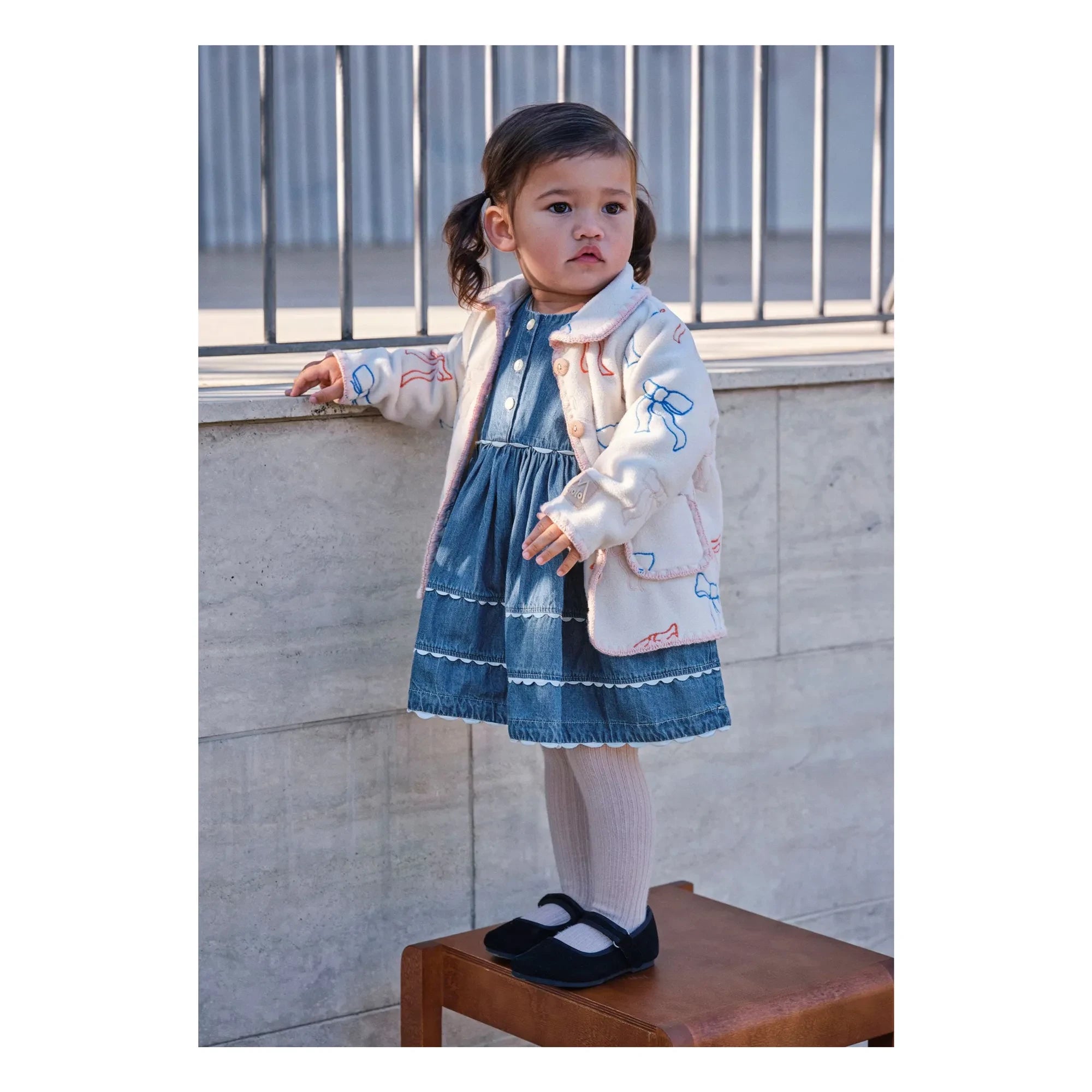 Molo - Charlotte Denim Organik Pamuklu Dantel Elbise | Mavi