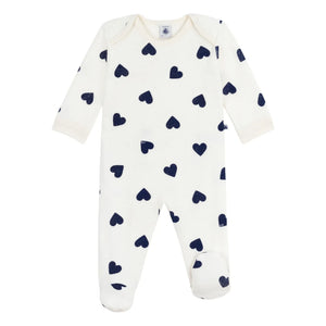 Petit Bateau - Schlaf gut Herzen PB Pyjama | Ecru
