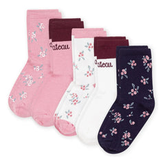 Petit Bateau - Calcetines con estampado floral, paquete de 5 | Rosa