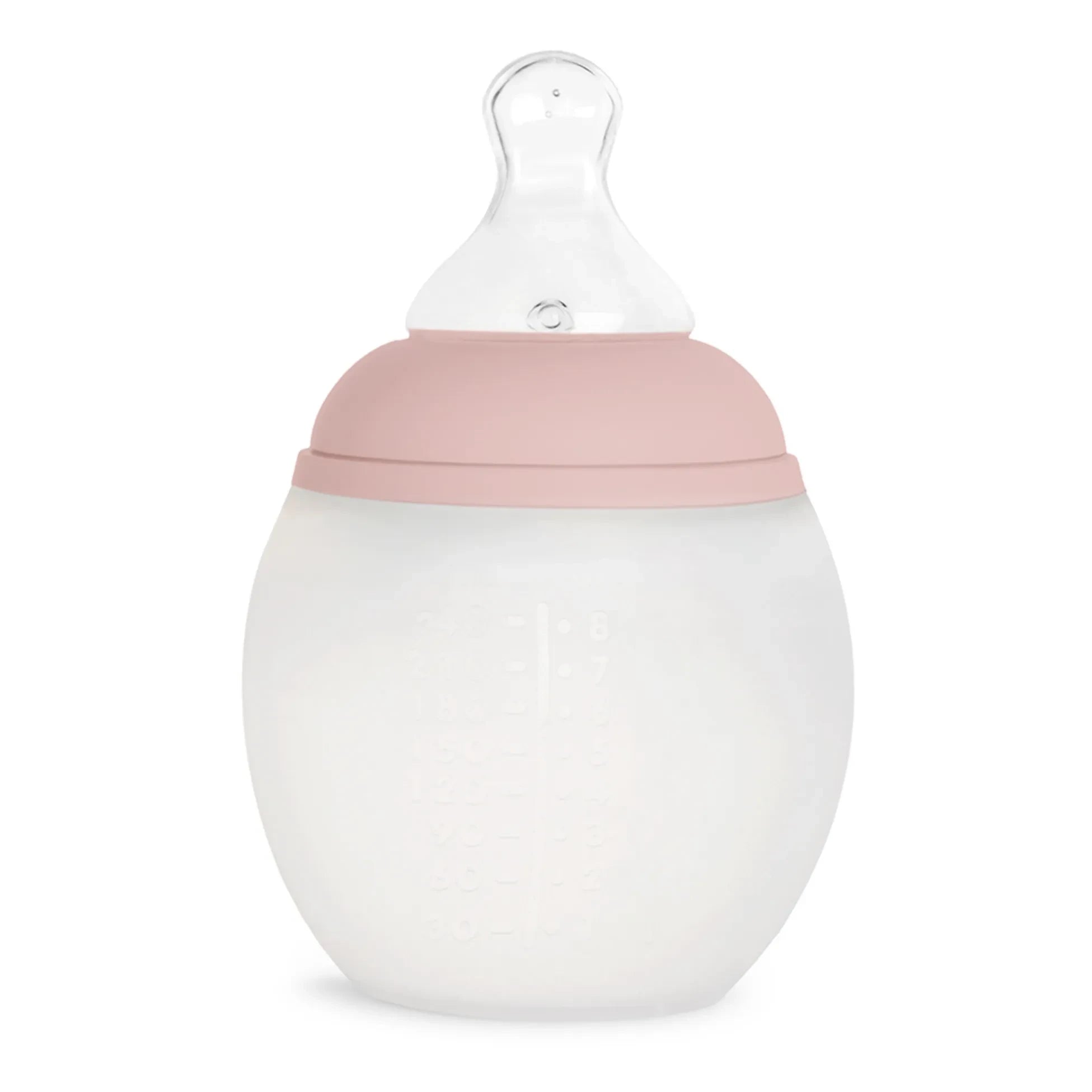 Elhée - Medizinische Silikonflasche mit orthodontischem Sauger | Blush