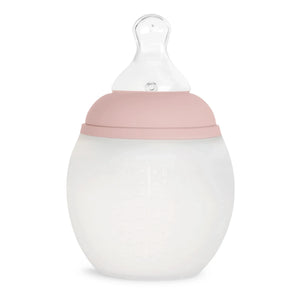 Elhée - Medizinische Silikonflasche mit orthodontischem Sauger | Blush