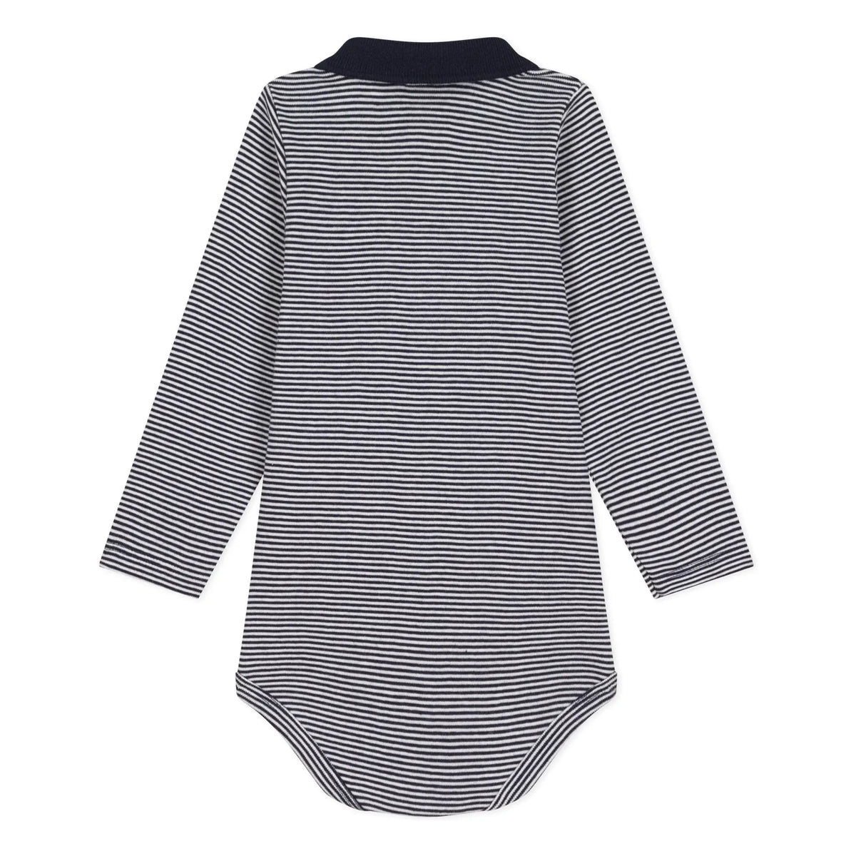 Petit Bateau - Çizgili органik pamuklu polo body | Lacivert
