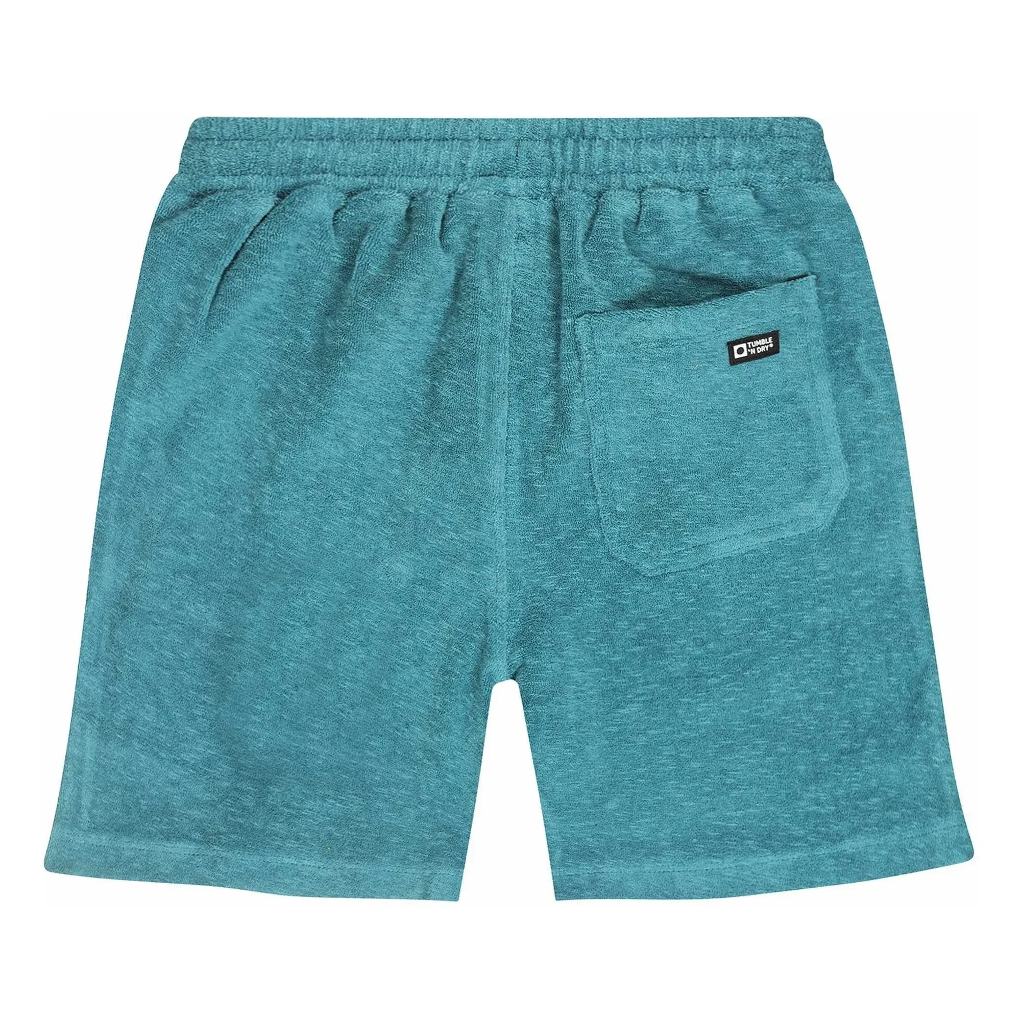 Tumble N'Dry - Kurzes Strand-Port Fouta Bio-Baumwolle | Pfauenblau