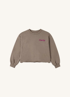 Smallable Kid - Sudadera Orgánica de Algodón con Bolsillo en Ciruela | Marrón Helado
