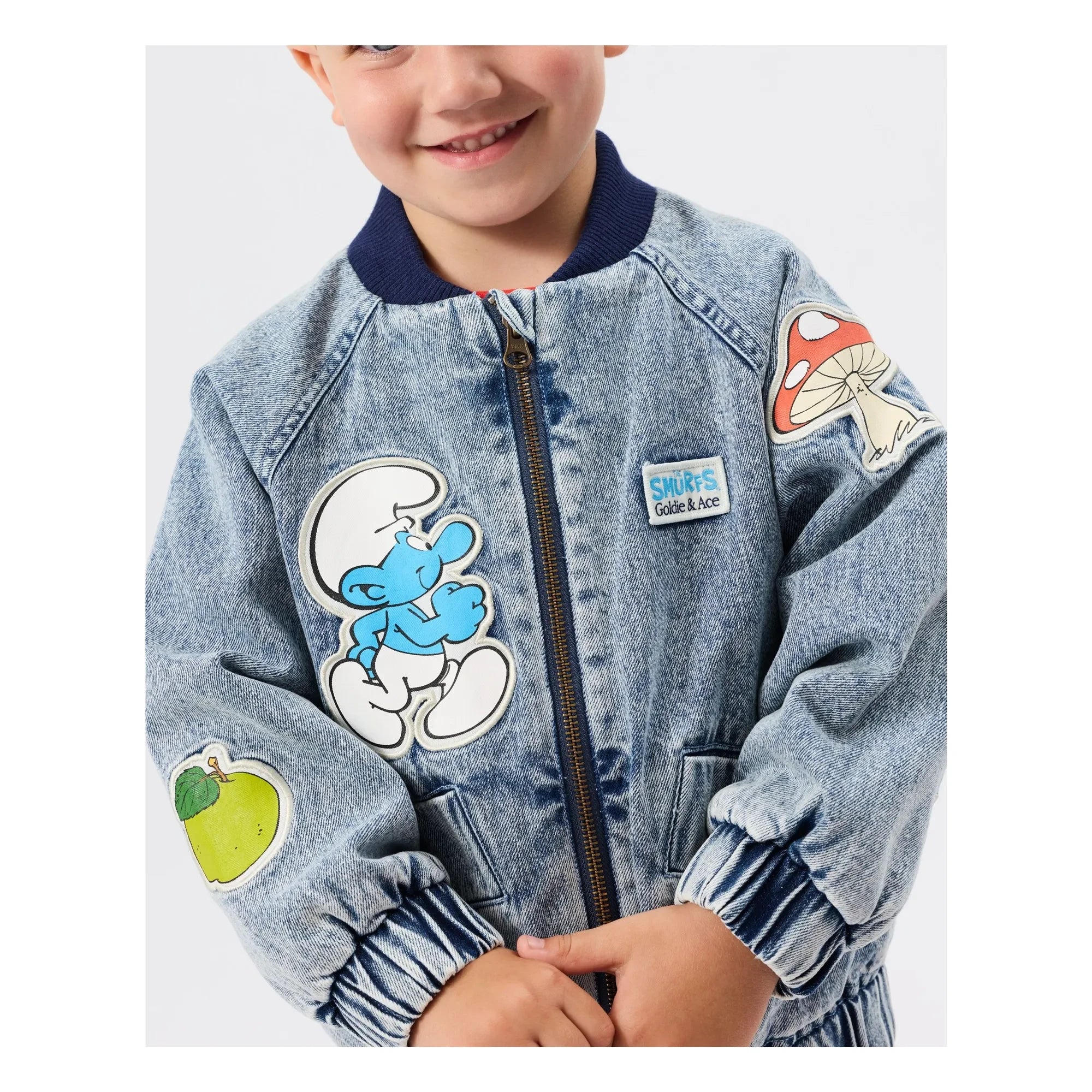 Goldie + Ace - Denim Jacket - Goldie + Ace x Schtroumpfs | Blue