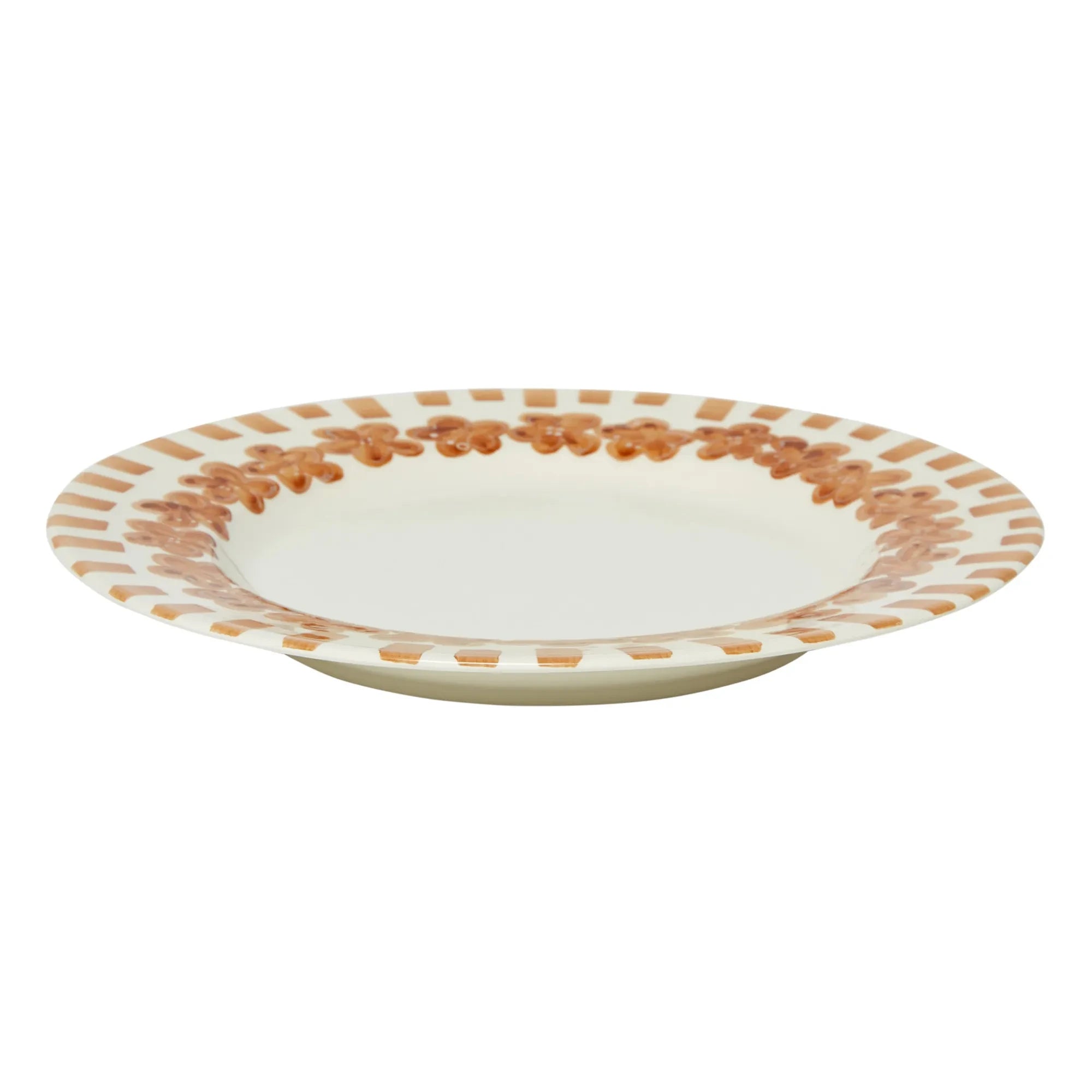 Tressé - Tiare Floral Dinner Plate | Brown