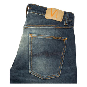 Nudie Jeans - Solid Ollie Lost Light Baumwolljeans | Verblasstes blaugrau