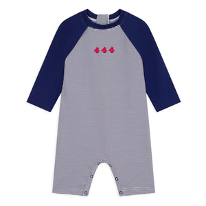 Petit Bateau - Çizgili UV korumalı mayo | Mavi