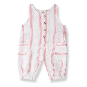 1+ in the family - Montjoi gestreifter Overall | Puder