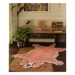 Doing Goods - Pembe Yün Leopar Desenli Halı | Pembe