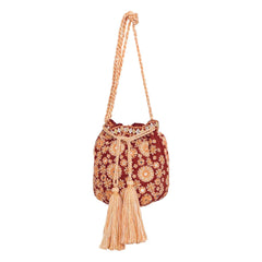 M.A.B.E. - Suri Bestickte Tasche | Rostfarben