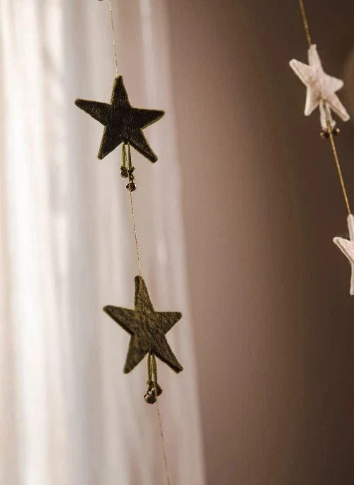 Muskhane - Keçe "Shooting Stars" Garland | Moss Green