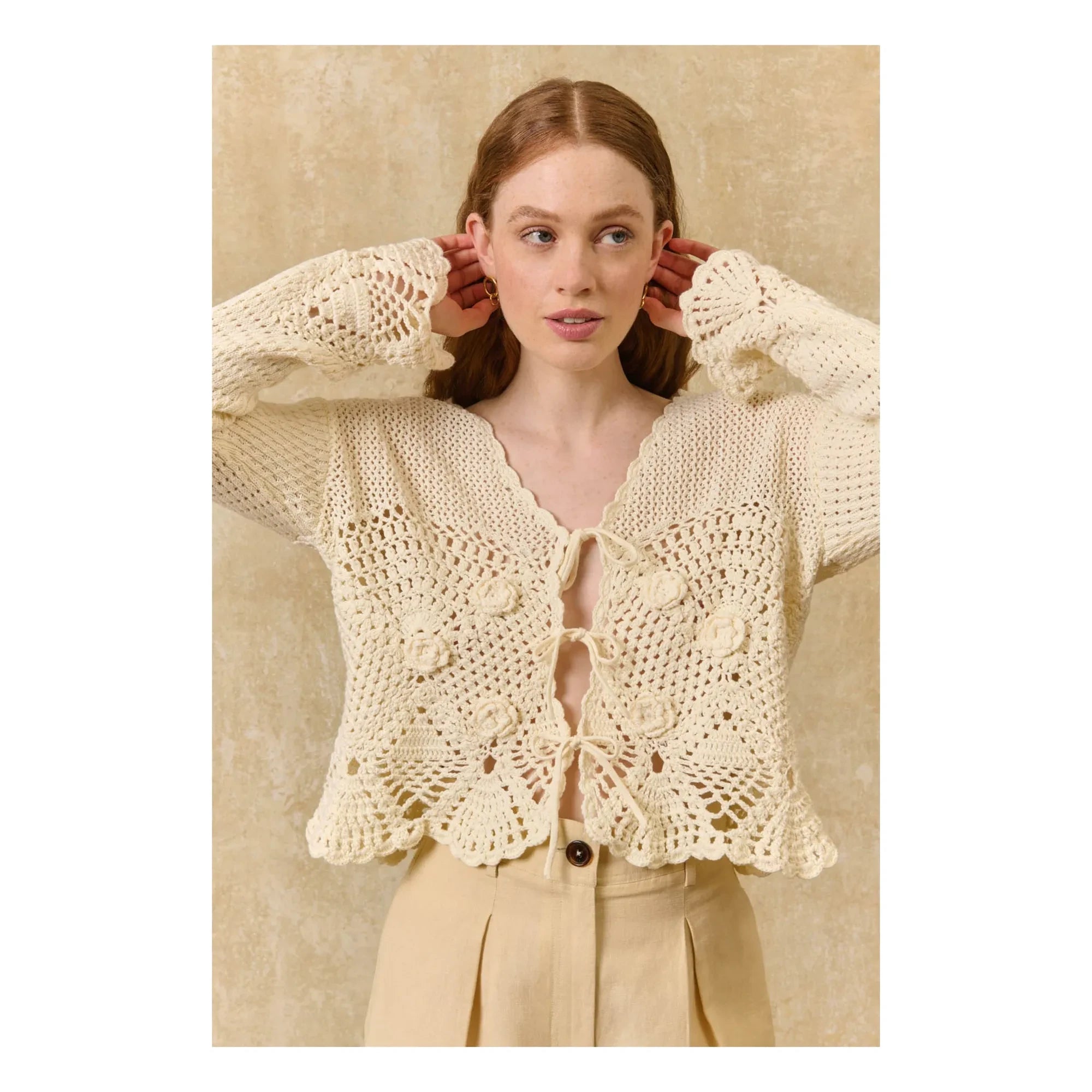 Louise Misha - Molya Baumwoll-Cardigan | Creme
