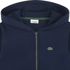 Lacoste - Sudadera con Capucha y Cremallera con Logotipo | Azul Marino
