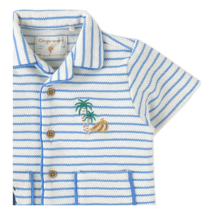 Gingersnaps - Ben Striped Textured Shirt | White