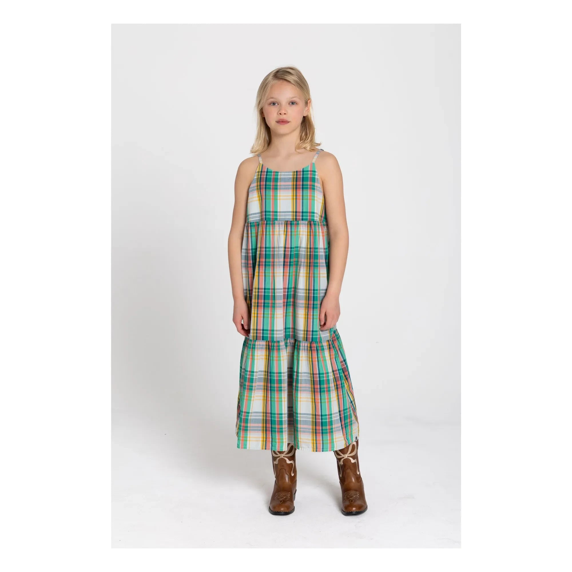 Hundred Pieces - Dress Sanda Kareli | Şeftali