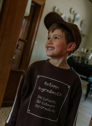 Fliink - Alvin Sonbahar Organik Pamuklu Sweatshirt | Kahverengi