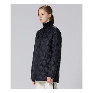 Taion - Unisex Lange Militär-Steppjacke | Schwarz