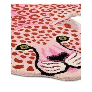 Doing Goods - Pembe Yün Leopar Desenli Halı | Pembe
