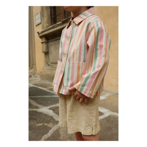 Konges Sløjd - Frankie Striped Organic Cotton Jacket | Pink
