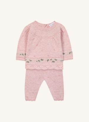 Tartine et Chocolat - Yünlü Kazak ve Pantolon Seti | Pudra pembe