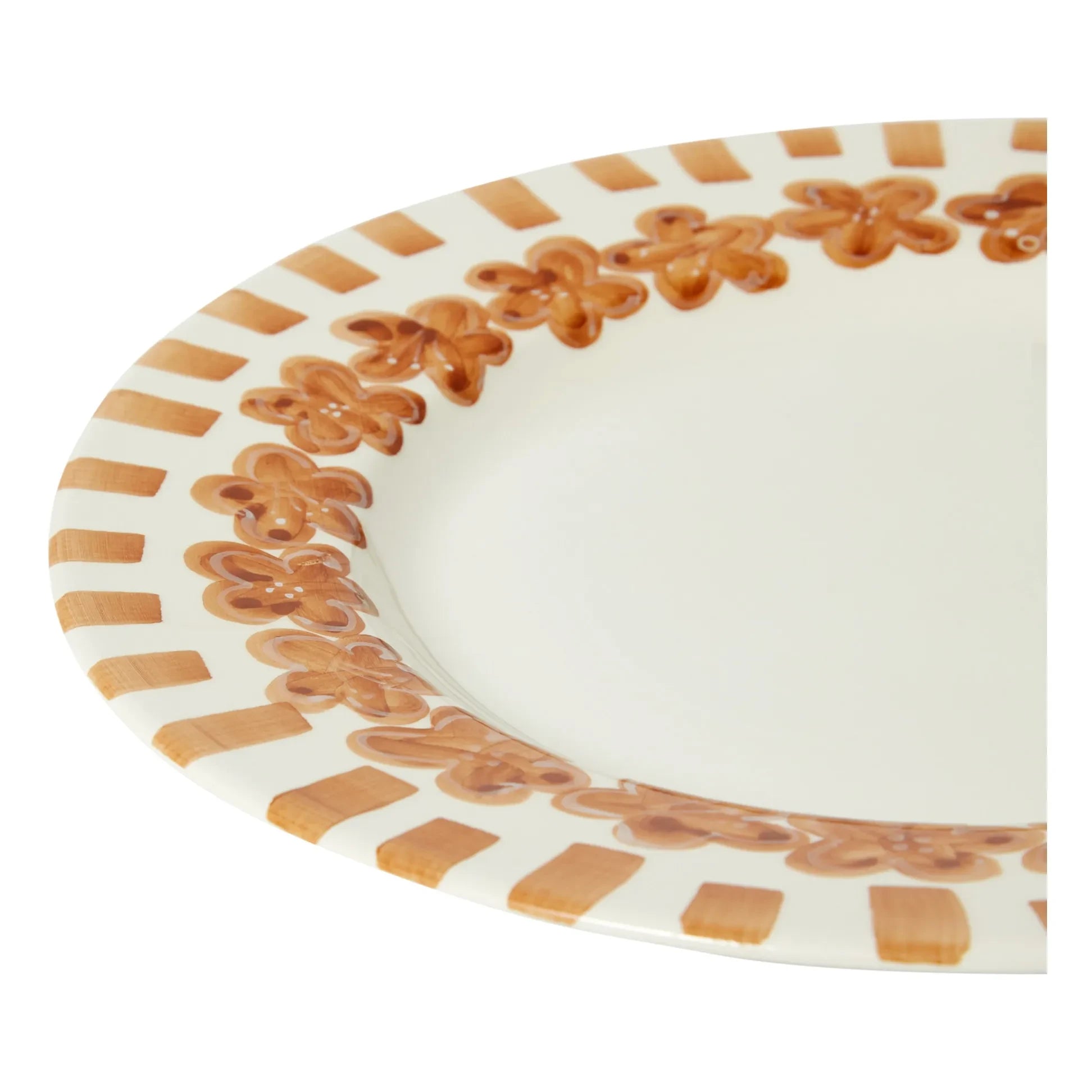 Tressé - Tiare Floral Dinner Plate | Brown